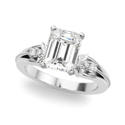 Devoted Center Oval Diamond Engagement Ring â€” 10K/14K Gold & Platinum