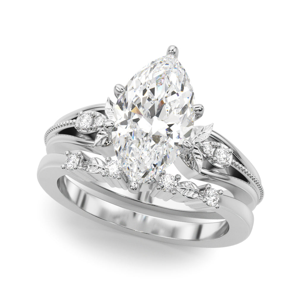 Devoted Center Oval Diamond Engagement Ring â€” 10K/14K Gold & Platinum