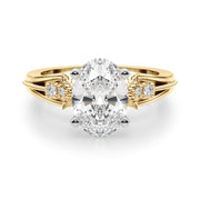 Devoted Center Oval Diamond Engagement Ring â€” 10K/14K Gold & Platinum