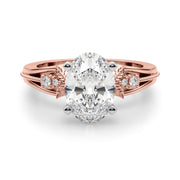 Devoted Center Oval Diamond Engagement Ring â€” 10K/14K Gold & Platinum