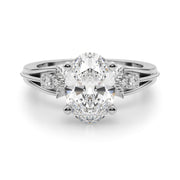 Devoted Center Oval Diamond Engagement Ring â€” 10K/14K Gold & Platinum