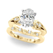 Devoted Center Oval Diamond Engagement Ring â€” 10K/14K Gold & Platinum
