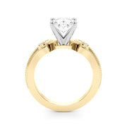 Devoted Center Oval Diamond Engagement Ring â€” 10K/14K Gold & Platinum
