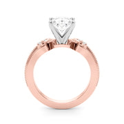 Devoted Center Oval Diamond Engagement Ring â€” 10K/14K Gold & Platinum