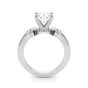 Devoted Center Oval Diamond Engagement Ring â€” 10K/14K Gold & Platinum
