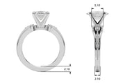 Devoted Center Oval Diamond Engagement Ring â€” 10K/14K Gold & Platinum