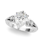 Devoted Center Oval Diamond Engagement Ring in 10K/14K gold and platinum with certified lab-grown or natural diamonds