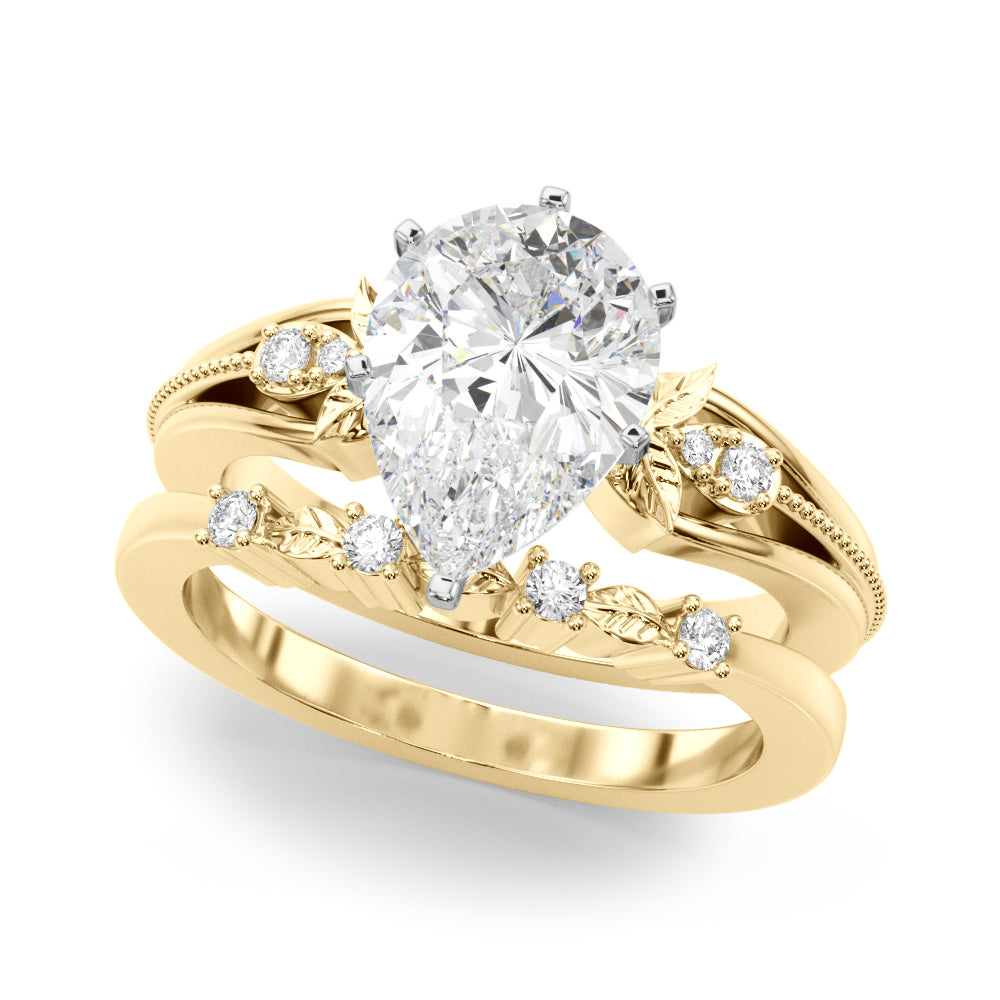 Devoted Center Oval Diamond Engagement Ring â€” 10K/14K Gold & Platinum