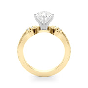 Devoted Center Oval Diamond Engagement Ring â€” 10K/14K Gold & Platinum