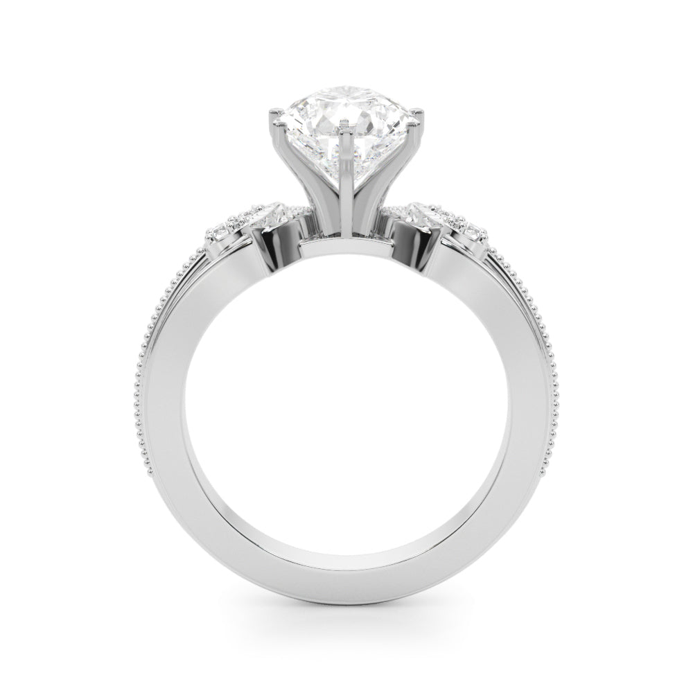 Devoted Center Oval Diamond Engagement Ring â€” 10K/14K Gold & Platinum