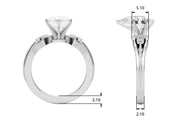 Devoted Center Oval Diamond Engagement Ring â€” 10K/14K Gold & Platinum