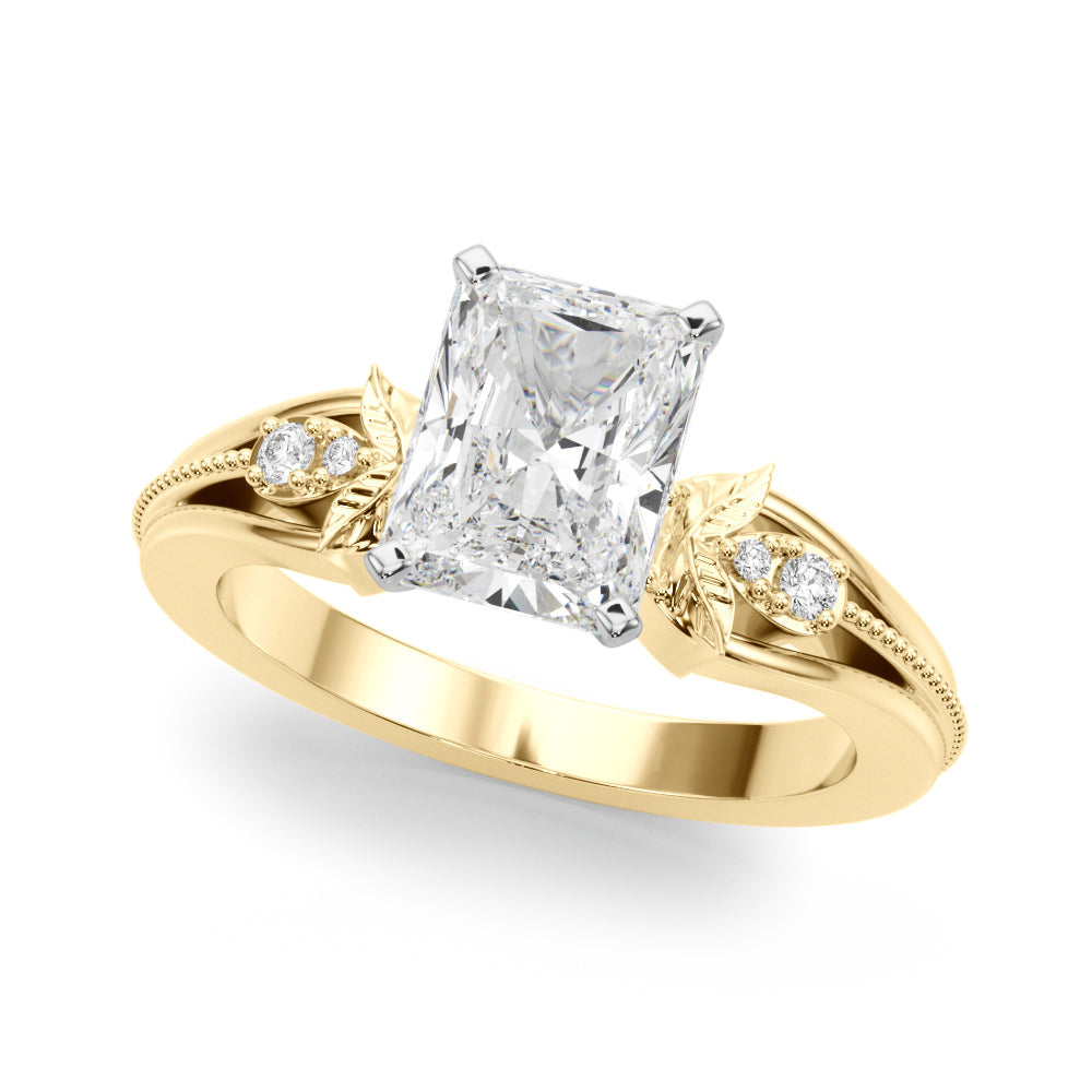 Devoted Center Oval Diamond Engagement Ring â€” 10K/14K Gold & Platinum