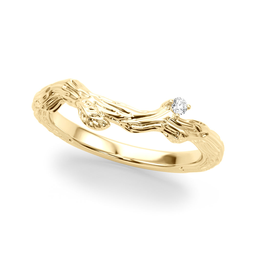 Accented Nature-Inspired Half Eternity Ring in 10K/14K gold and platinum with certified lab-grown or natural diamonds
