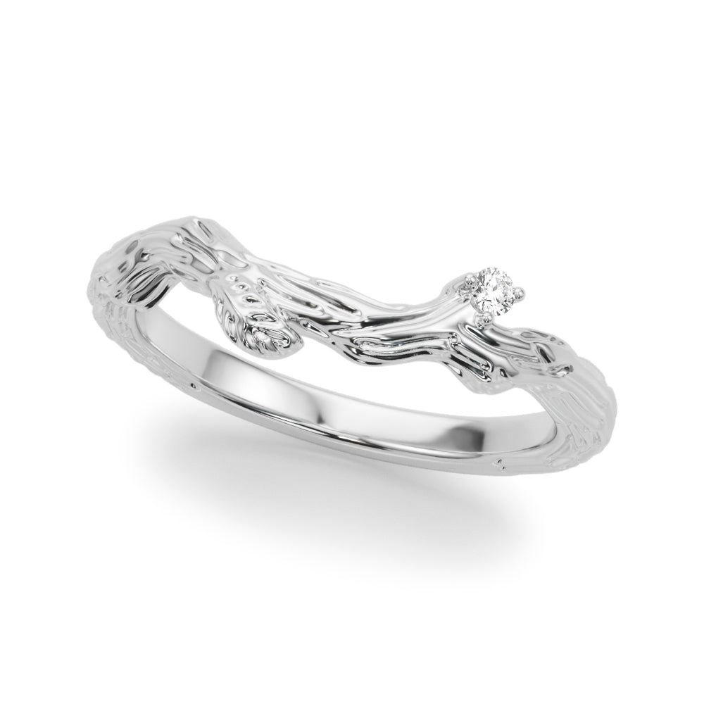 Accented Nature-Inspired Half Eternity Ring in Gold & Platinum