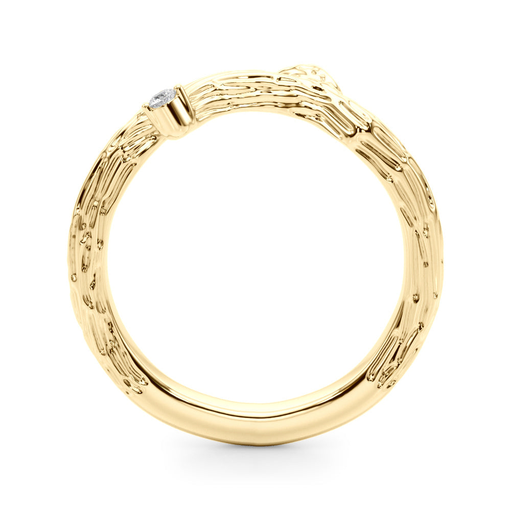 Accented Nature-Inspired Half Eternity Ring in Gold & Platinum