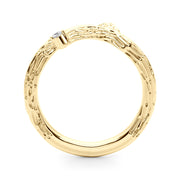 Accented Nature-Inspired Half Eternity Ring in Gold & Platinum