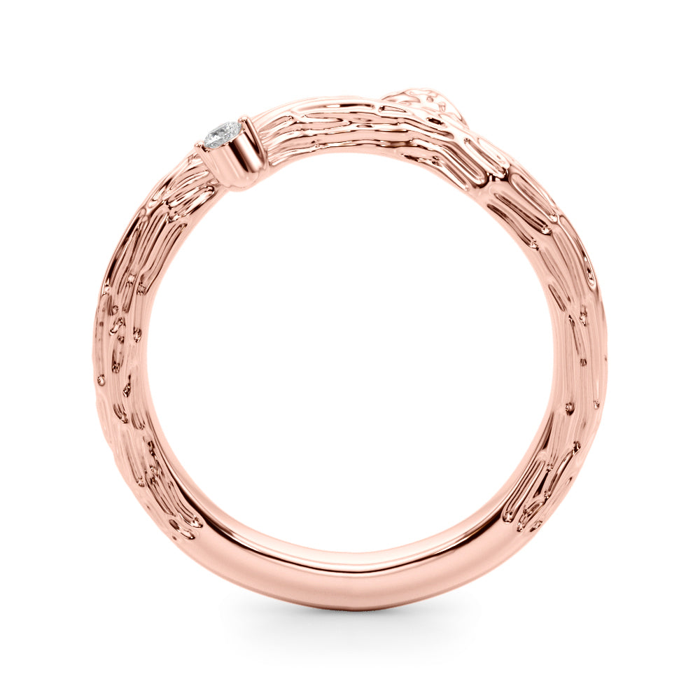 Accented Nature-Inspired Half Eternity Ring in Gold & Platinum