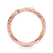 Accented Nature-Inspired Half Eternity Ring in Gold & Platinum