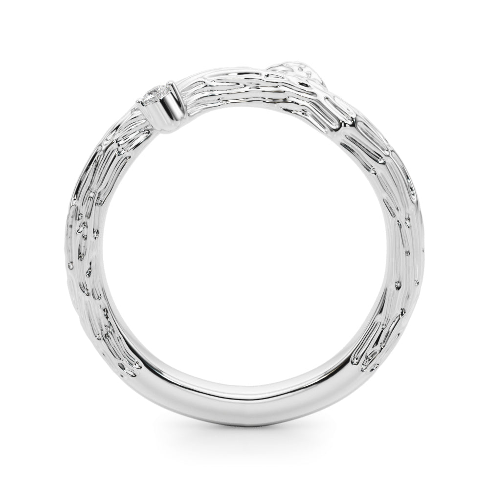 Accented Nature-Inspired Half Eternity Ring in Gold & Platinum