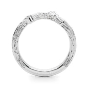 Accented Nature-Inspired Half Eternity Ring in Gold & Platinum