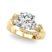 Cherished Center Round Diamond Engagement Ring â€” 10K/14K Gold & Platinum