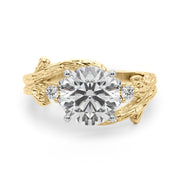 Cherished Center Round Diamond Engagement Ring â€” 10K/14K Gold & Platinum