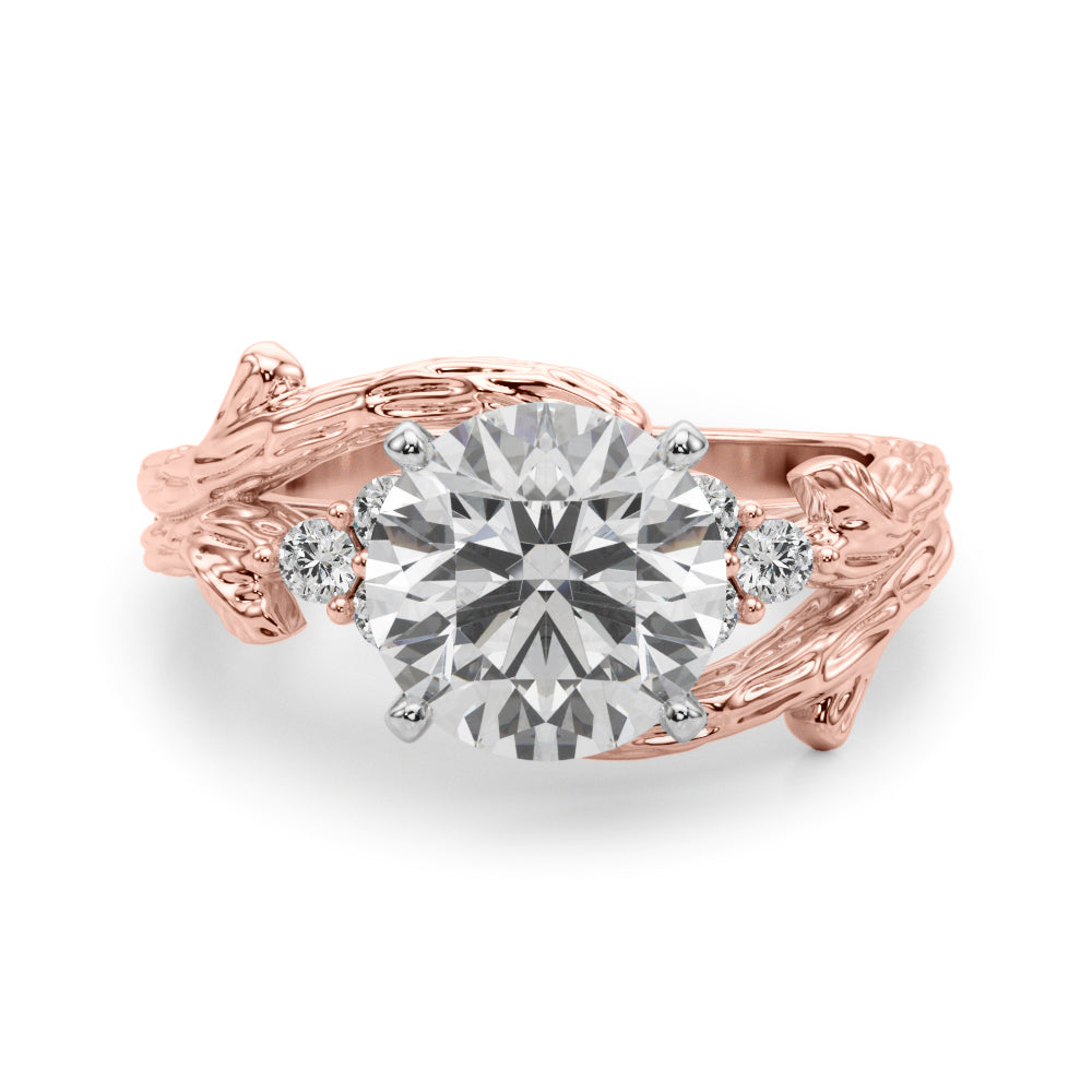 Cherished Center Round Diamond Engagement Ring â€” 10K/14K Gold & Platinum