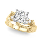 Cherished Center Round Diamond Engagement Ring â€” 10K/14K Gold & Platinum