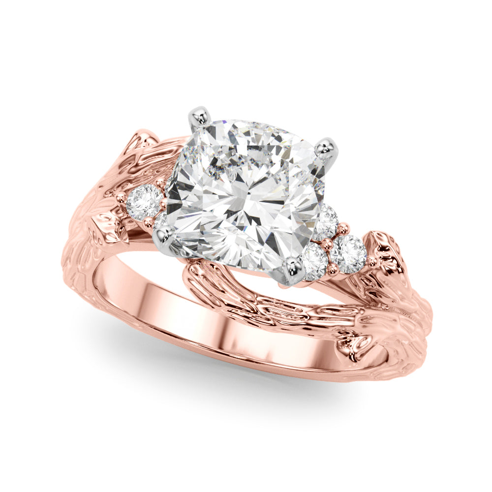 Cherished Center Round Diamond Engagement Ring â€” 10K/14K Gold & Platinum