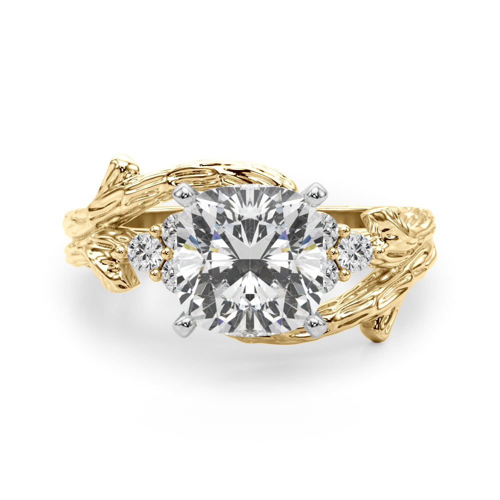 Cherished Center Round Diamond Engagement Ring â€” 10K/14K Gold & Platinum