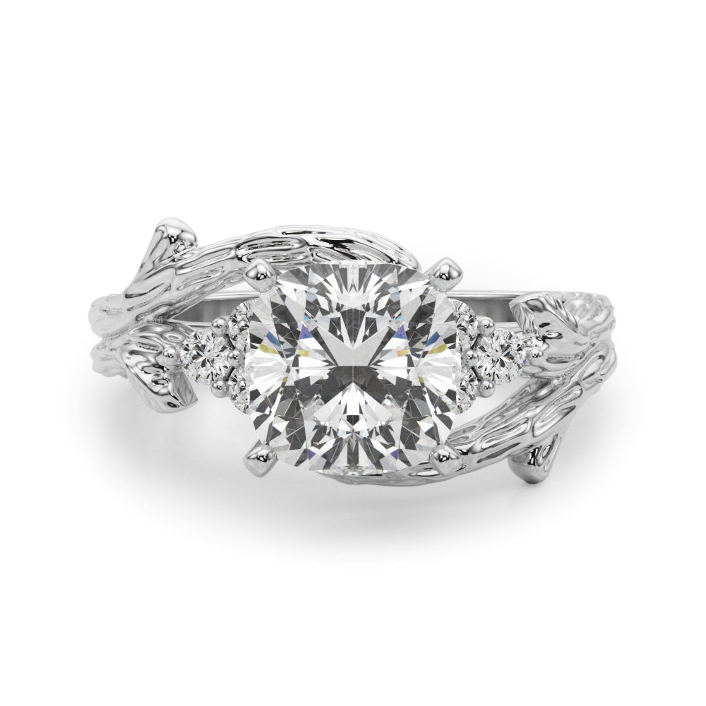Cherished Center Round Diamond Engagement Ring â€” 10K/14K Gold & Platinum