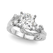 Cherished Center Round Diamond Engagement Ring â€” 10K/14K Gold & Platinum