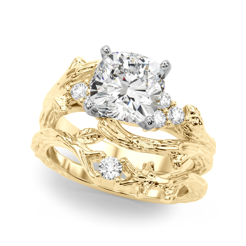 Cherished Center Round Diamond Engagement Ring â€” 10K/14K Gold & Platinum