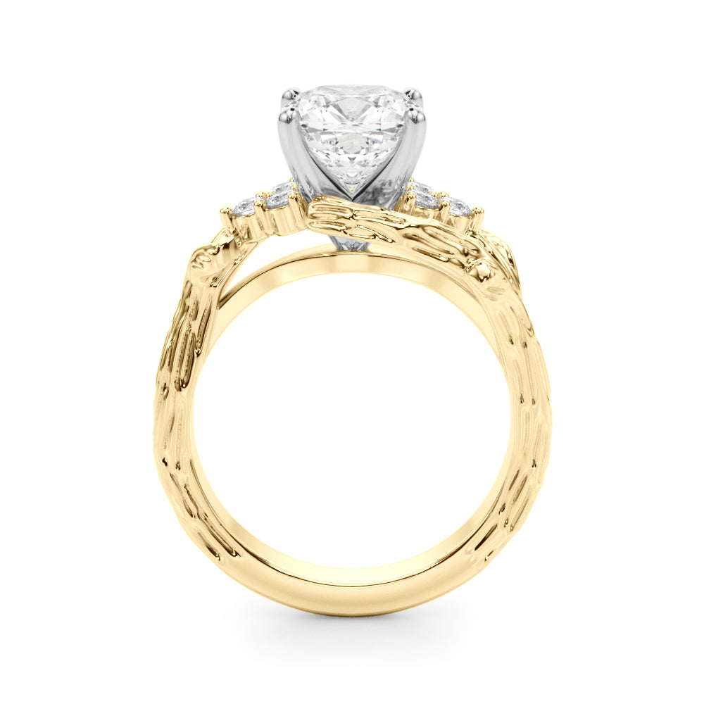 Cherished Center Round Diamond Engagement Ring â€” 10K/14K Gold & Platinum