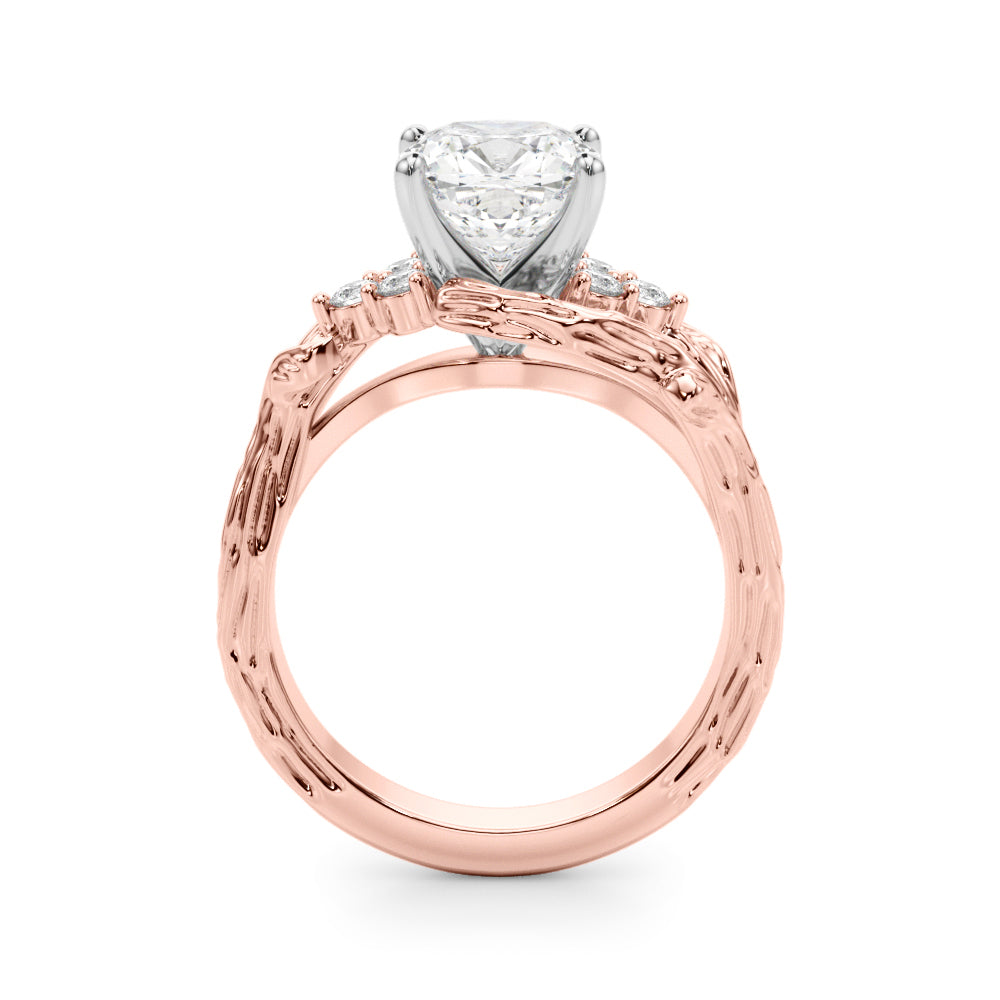 Cherished Center Round Diamond Engagement Ring â€” 10K/14K Gold & Platinum