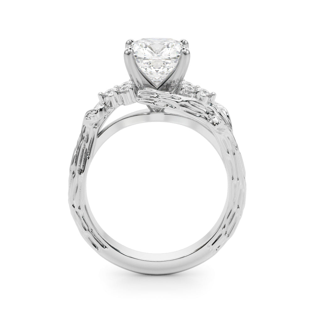 Cherished Center Round Diamond Engagement Ring â€” 10K/14K Gold & Platinum