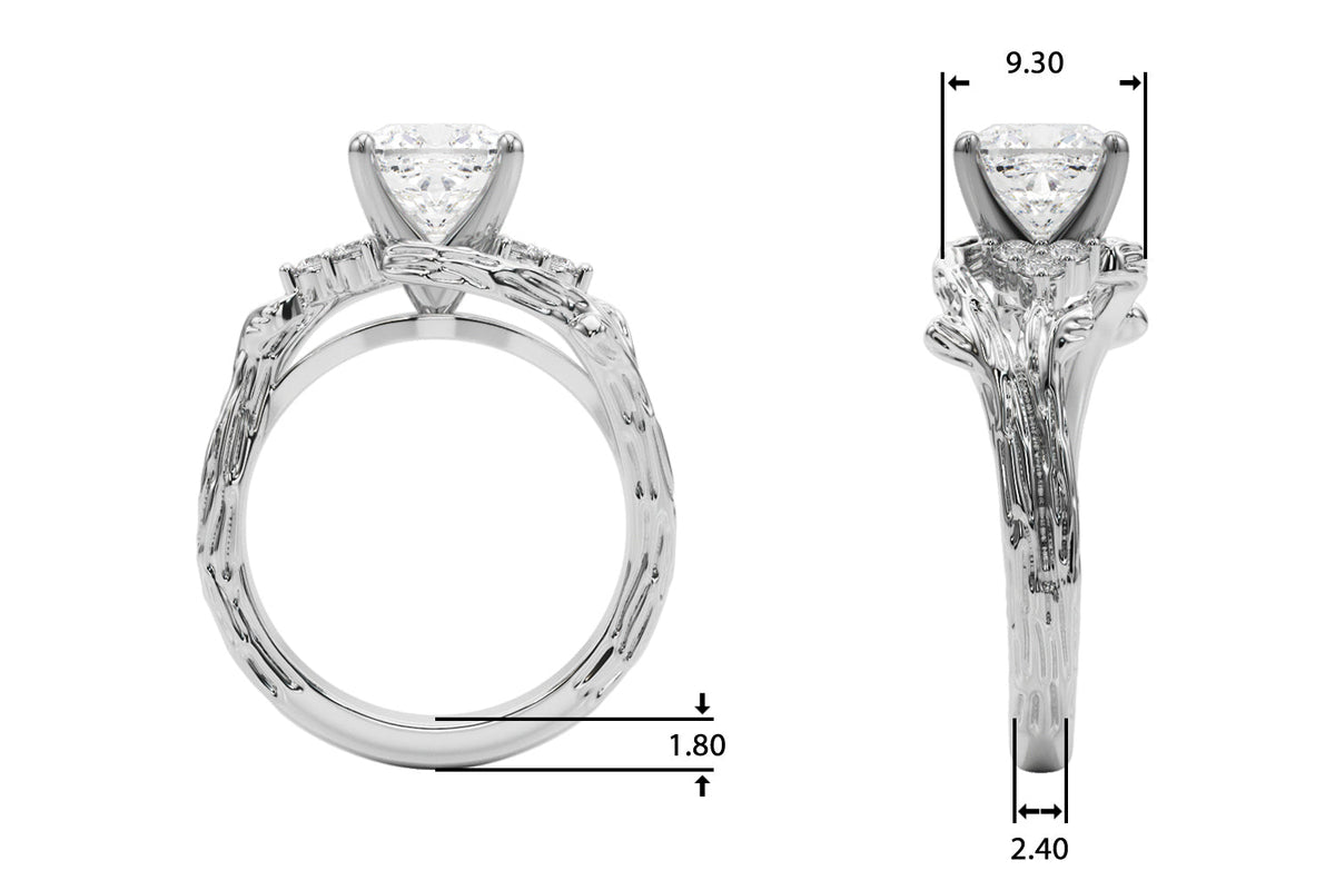 Cherished Center Round Diamond Engagement Ring â€” 10K/14K Gold & Platinum