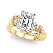 Cherished Center Round Diamond Engagement Ring â€” 10K/14K Gold & Platinum