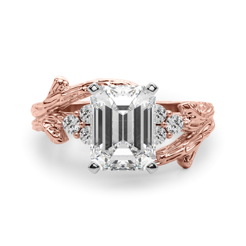 Cherished Center Round Diamond Engagement Ring â€” 10K/14K Gold & Platinum