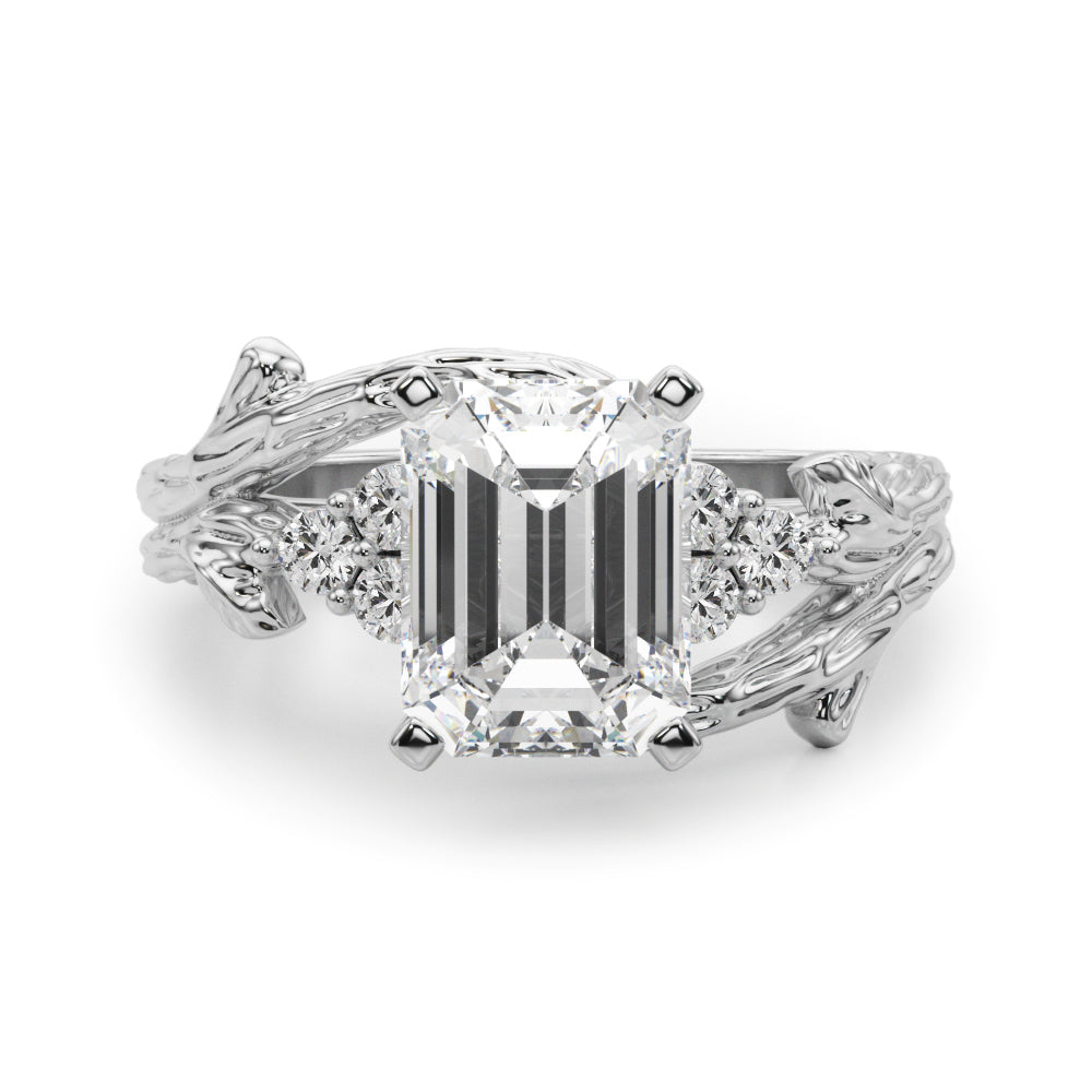 Cherished Center Round Diamond Engagement Ring â€” 10K/14K Gold & Platinum