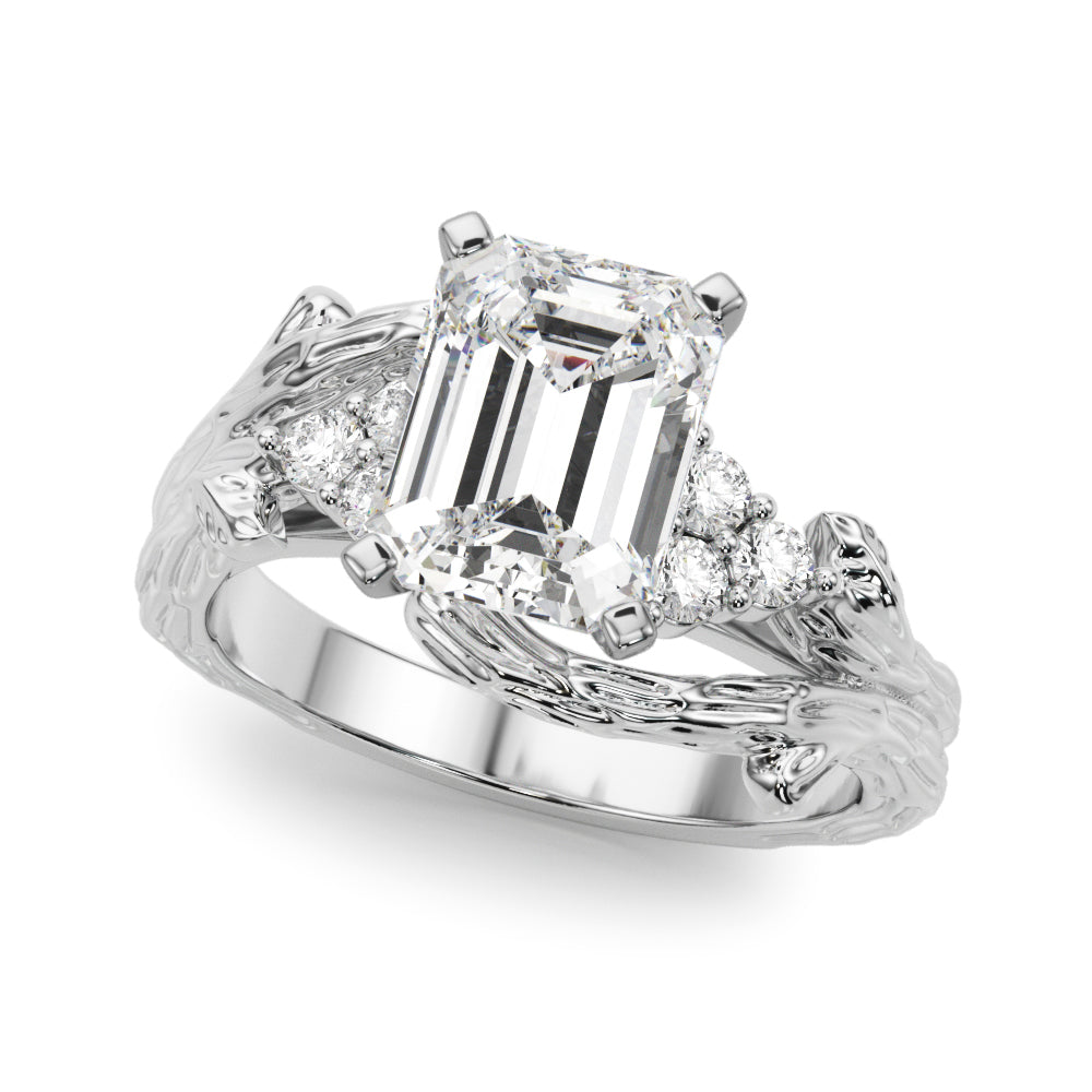 Cherished Center Round Diamond Engagement Ring â€” 10K/14K Gold & Platinum