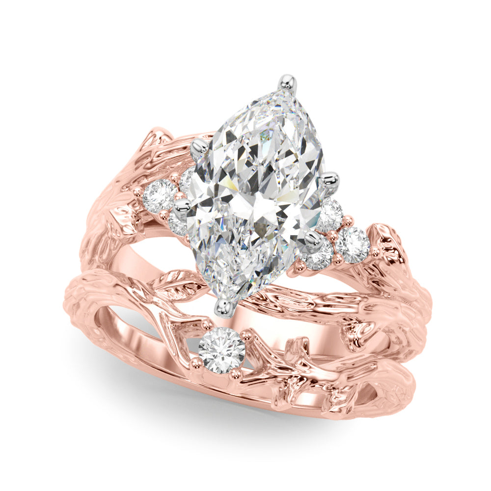 Cherished Center Round Diamond Engagement Ring â€” 10K/14K Gold & Platinum