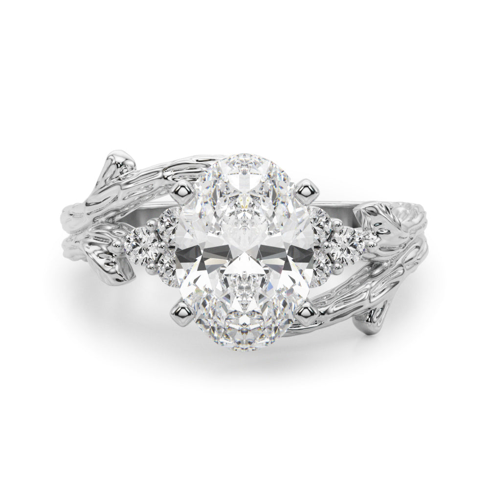 Cherished Center Round Diamond Engagement Ring â€” 10K/14K Gold & Platinum