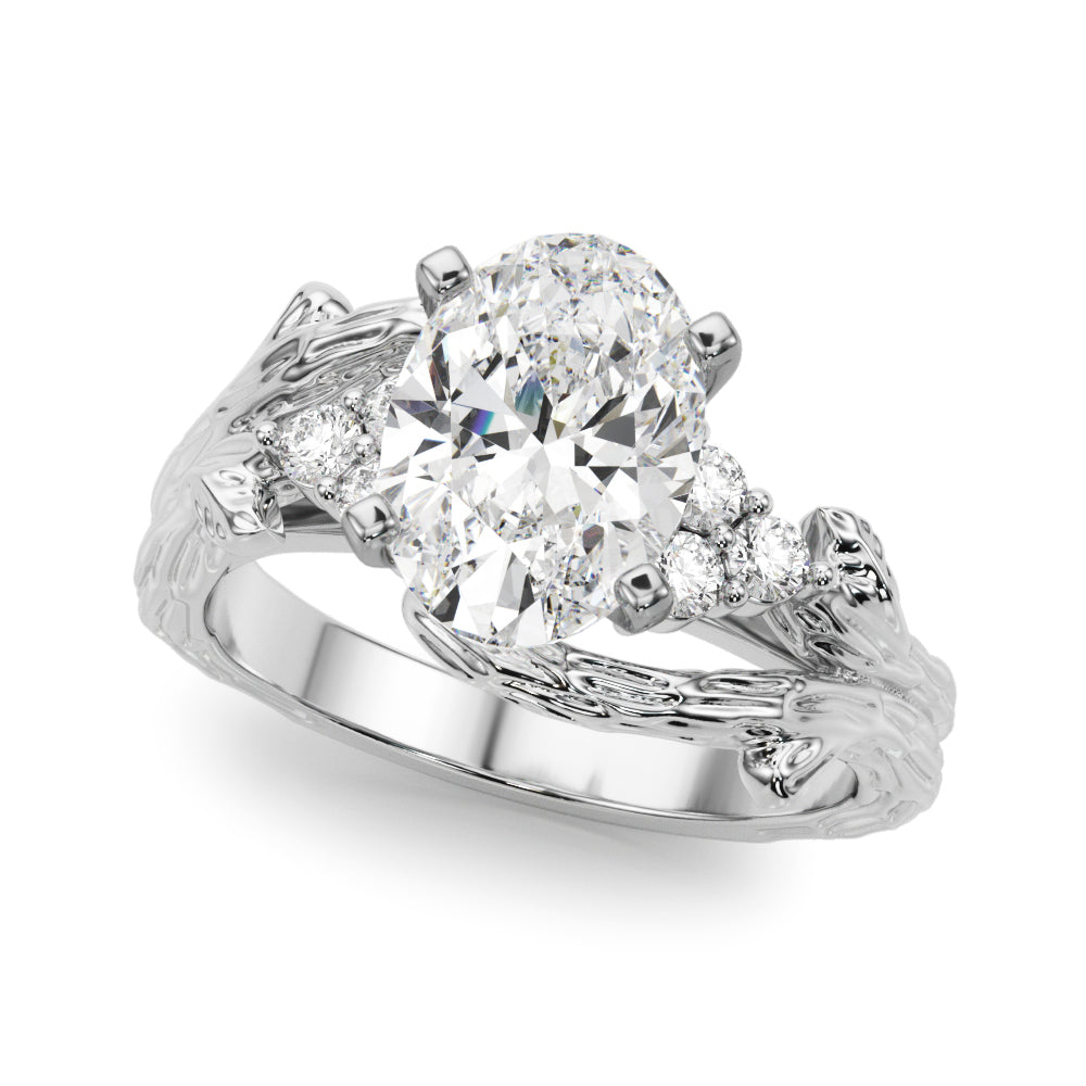 Cherished Center Round Diamond Engagement Ring â€” 10K/14K Gold & Platinum