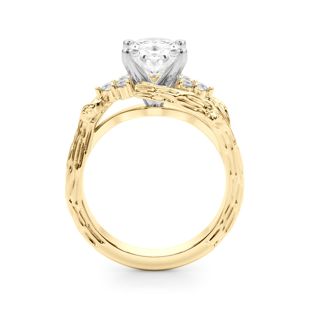 Cherished Center Round Diamond Engagement Ring â€” 10K/14K Gold & Platinum