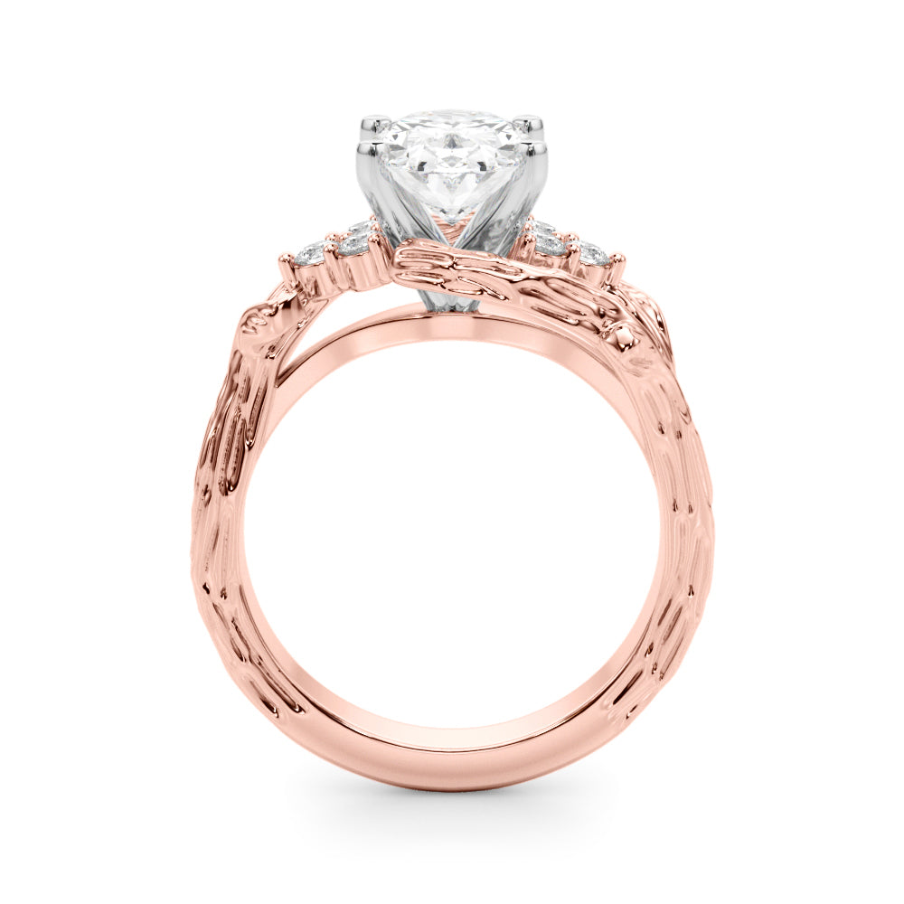 Cherished Center Round Diamond Engagement Ring â€” 10K/14K Gold & Platinum