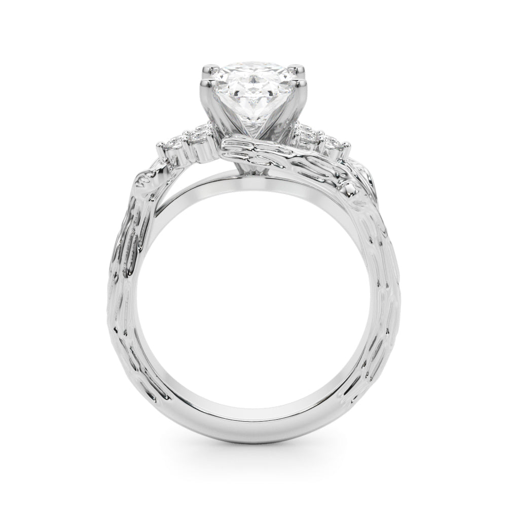 Cherished Center Round Diamond Engagement Ring â€” 10K/14K Gold & Platinum