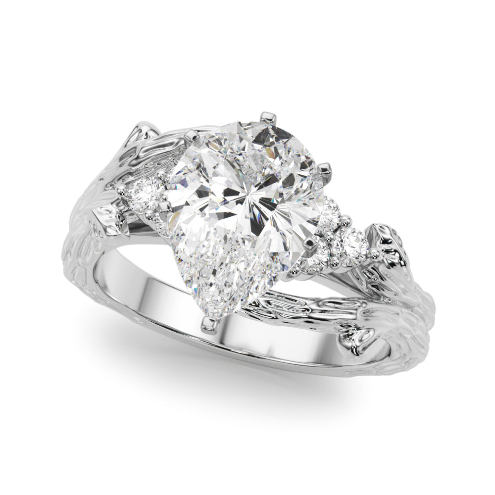 Cherished Center Round Diamond Engagement Ring in 10K/14K gold and platinum with certified lab-grown or natural diamonds