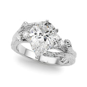 Cherished Center Round Diamond Engagement Ring in 10K/14K gold and platinum with certified lab-grown or natural diamonds