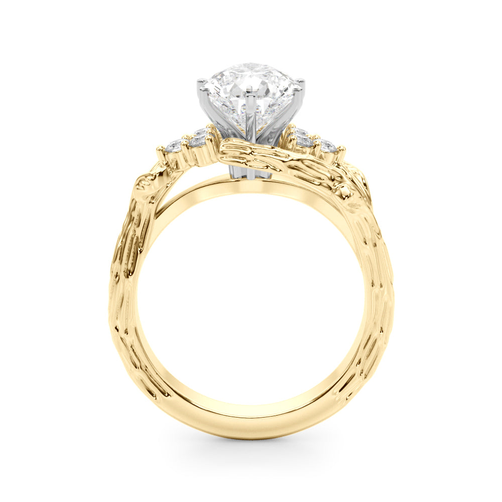 Cherished Center Round Diamond Engagement Ring â€” 10K/14K Gold & Platinum